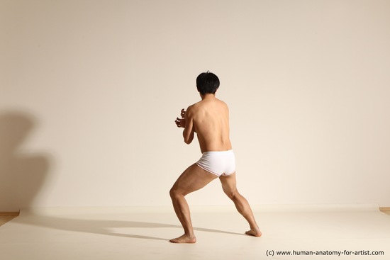 Underwear Martial art Man Asian Moving poses Average Short Black Dynamic poses Academic