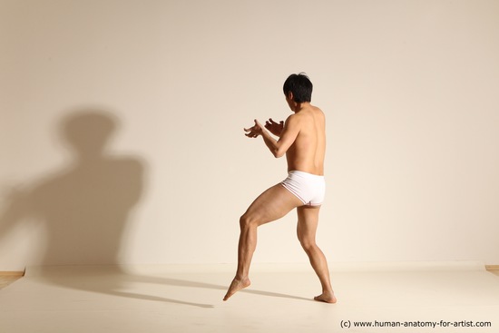 Underwear Martial art Man Asian Moving poses Average Short Black Dynamic poses Academic