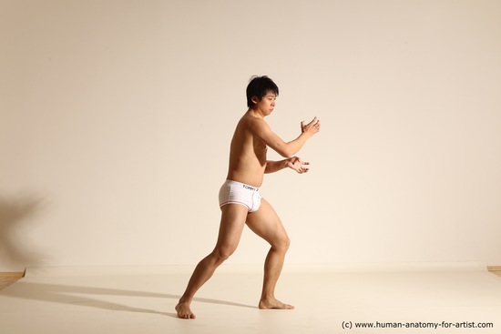 Underwear Martial art Man Asian Moving poses Average Short Black Dynamic poses Academic