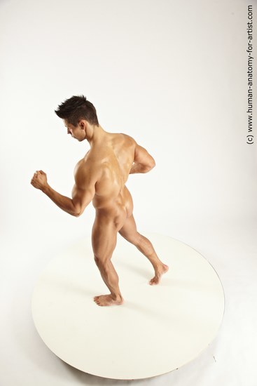 Nude Man White Standing poses - ALL Muscular Short Blond Standing poses - simple Multi angles poses Realistic