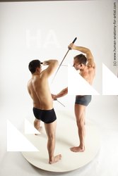 Underwear Fighting Man - Man White Standing poses - ALL Muscular Short Brown Standing poses - simple Dynamic poses Academic