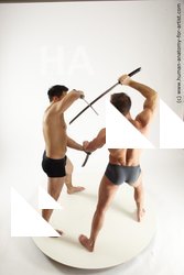 Underwear Fighting Man - Man White Standing poses - ALL Muscular Short Brown Standing poses - simple Dynamic poses Academic
