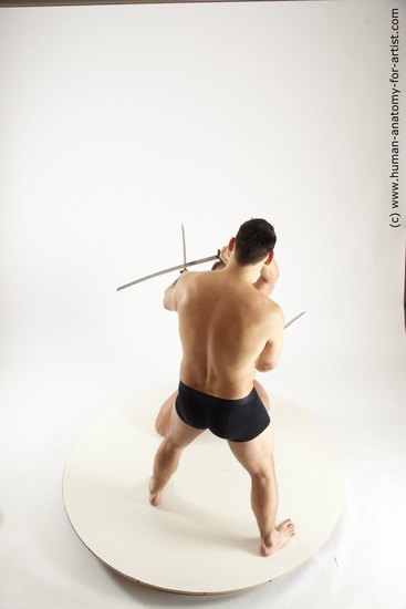 Underwear Fighting Man - Man White Standing poses - ALL Muscular Short Brown Standing poses - simple Dynamic poses Academic