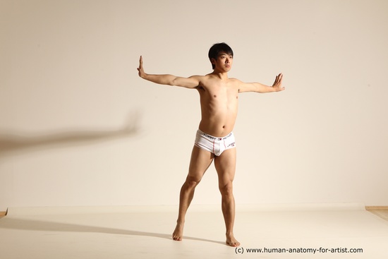 Underwear Martial art Man Asian Moving poses Average Short Black Dynamic poses Academic