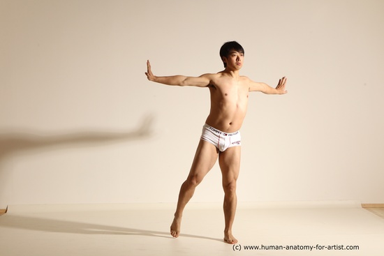 Underwear Martial art Man Asian Moving poses Average Short Black Dynamic poses Academic