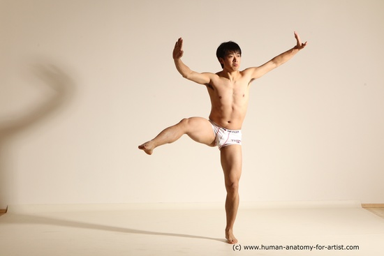 Underwear Martial art Man Asian Moving poses Average Short Black Dynamic poses Academic