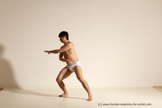 Underwear Martial art Man Asian Moving poses Average Short Black Dynamic poses Academic