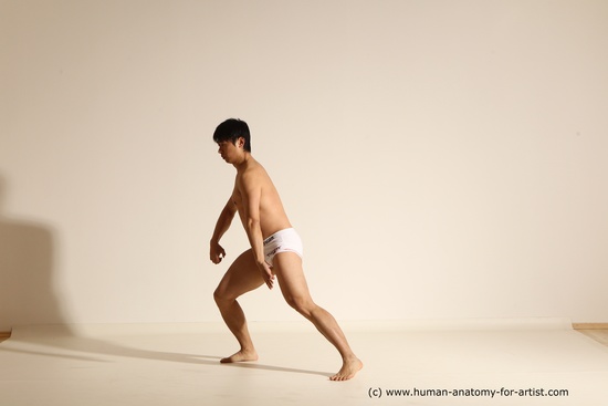 Underwear Martial art Man Asian Moving poses Average Short Black Dynamic poses Academic