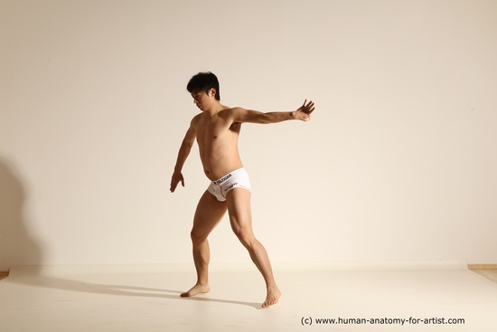 Underwear Martial art Man Asian Moving poses Average Short Black Dynamic poses Academic