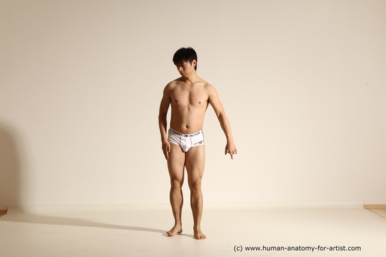 Underwear Martial art Man Asian Moving poses Average Short Black Dynamic poses Academic