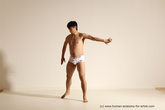 Underwear Martial art Man Asian Moving poses Average Short Black Dynamic poses Academic