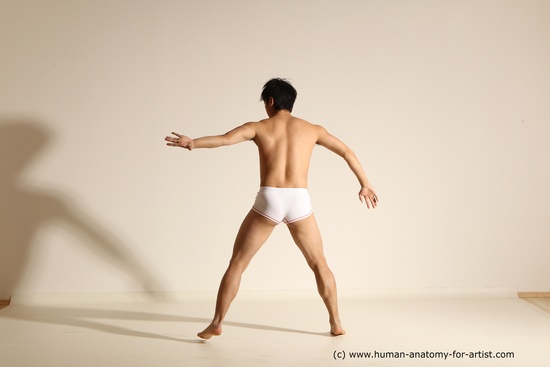 Underwear Martial art Man Asian Moving poses Average Short Black Dynamic poses Academic