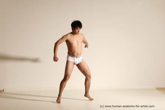 Underwear Martial art Man Asian Moving poses Average Short Black Dynamic poses Academic