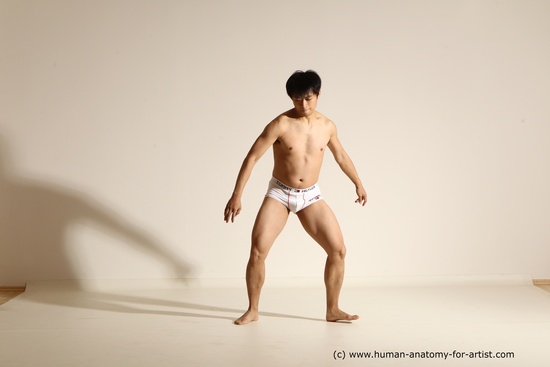 Underwear Martial art Man Asian Moving poses Average Short Black Dynamic poses Academic