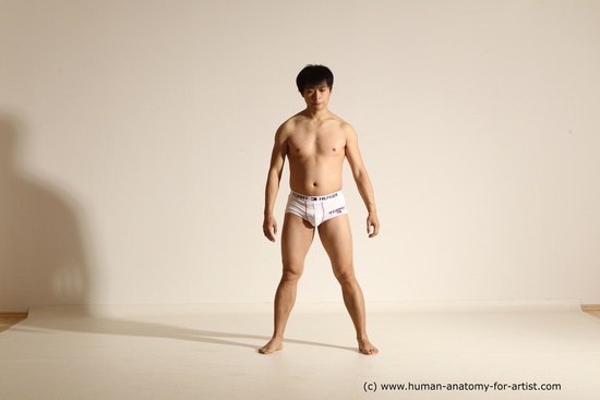 Underwear Martial art Man Asian Moving poses Average Short Black Dynamic poses Academic