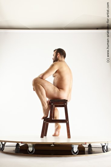 Nude Man White Sitting poses - simple Average Short Brown Sitting poses - ALL Multi angles poses Realistic