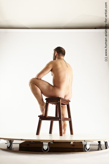 Nude Man White Sitting poses - simple Average Short Brown Sitting poses - ALL Multi angles poses Realistic