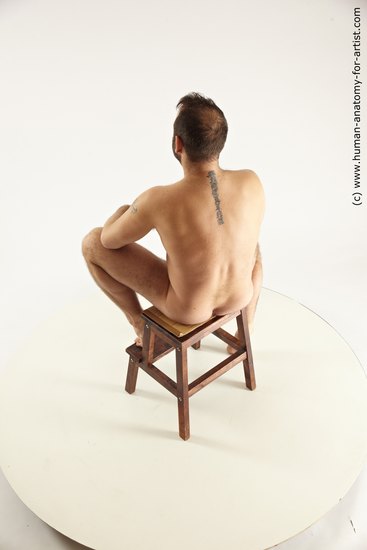 Nude Man White Sitting poses - simple Average Short Brown Sitting poses - ALL Multi angles poses Realistic