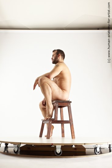 Nude Man White Sitting poses - simple Average Short Brown Sitting poses - ALL Multi angles poses Realistic