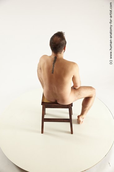 Nude Man White Sitting poses - simple Average Short Brown Sitting poses - ALL Multi angles poses Realistic