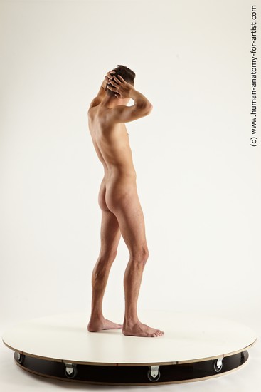 Nude Man White Standing poses - ALL Slim Short Brown Standing poses - simple Multi angles poses Realistic