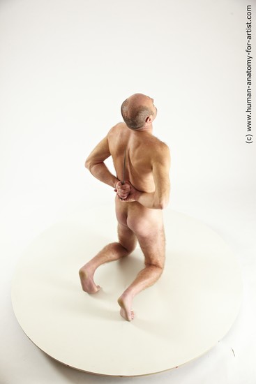 Nude Man White Kneeling poses - ALL Slim Short Brown Kneeling poses - on both knees Multi angles poses Realistic