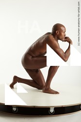 Nude Man Black Slim Bald Realistic