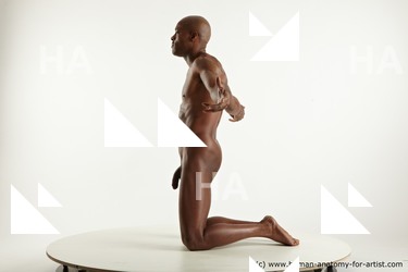 Nude Man Black Slim Bald Realistic