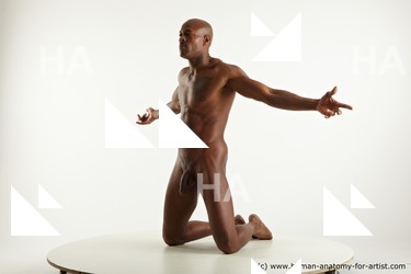 Nude Man Black Slim Bald Realistic