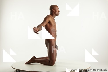 Nude Man Black Slim Bald Realistic