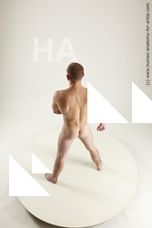 Nude Man White Standing poses - ALL Muscular Bald Standing poses - simple Realistic