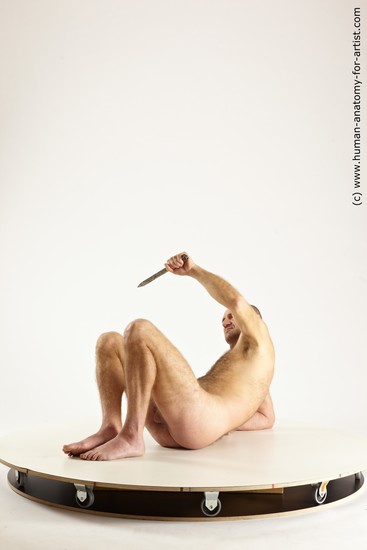 Nude Man White Laying poses - ALL Slim Short Brown Laying poses - on back Multi angles poses Realistic