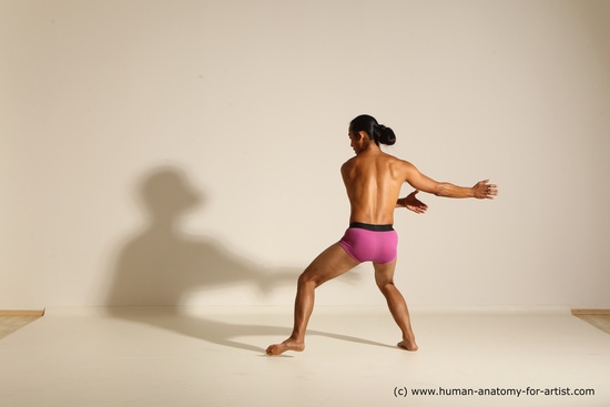 Underwear Martial art Man Asian Standing poses - ALL Slim Long Black Standing poses - simple Dynamic poses Academic