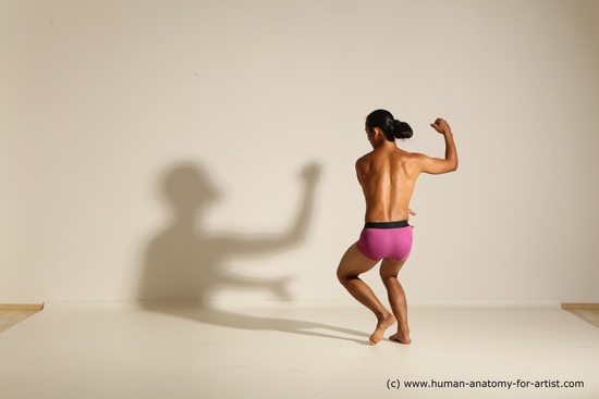 Underwear Martial art Man Asian Standing poses - ALL Slim Long Black Standing poses - simple Dynamic poses Academic