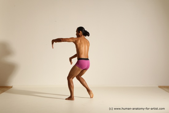 Underwear Martial art Man Asian Standing poses - ALL Slim Long Black Standing poses - simple Dynamic poses Academic