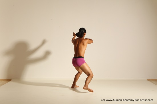 Underwear Martial art Man Asian Standing poses - ALL Slim Long Black Standing poses - simple Dynamic poses Academic