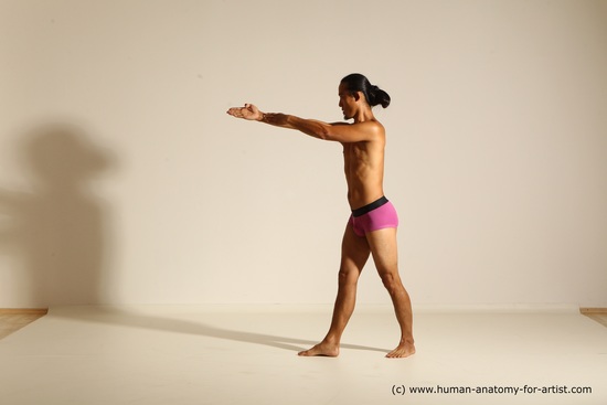 Underwear Martial art Man Asian Standing poses - ALL Slim Long Black Standing poses - simple Dynamic poses Academic