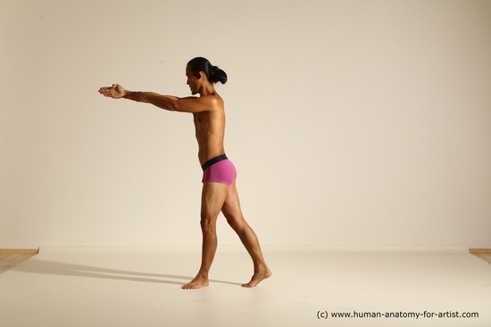 Underwear Martial art Man Asian Standing poses - ALL Slim Long Black Standing poses - simple Dynamic poses Academic