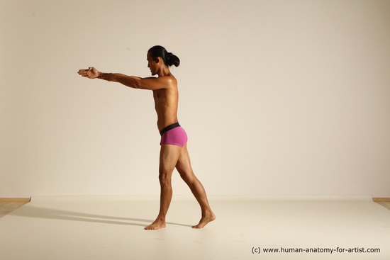 Underwear Martial art Man Asian Standing poses - ALL Slim Long Black Standing poses - simple Dynamic poses Academic