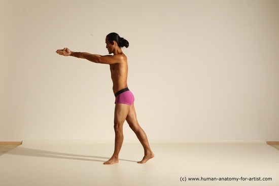 Underwear Martial art Man Asian Standing poses - ALL Slim Long Black Standing poses - simple Dynamic poses Academic