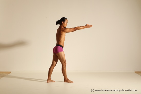 Underwear Martial art Man Asian Standing poses - ALL Slim Long Black Standing poses - simple Dynamic poses Academic