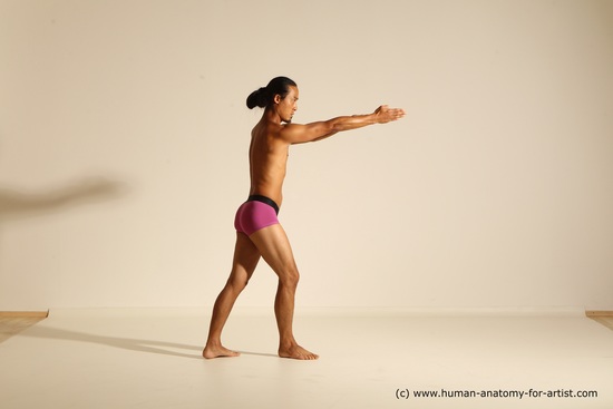 Underwear Martial art Man Asian Standing poses - ALL Slim Long Black Standing poses - simple Dynamic poses Academic