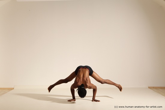 Underwear Man Black Athletic Black Dancing Dreadlocks Dynamic poses Academic