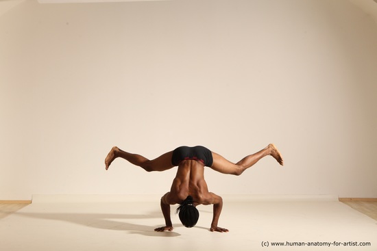 Underwear Man Black Athletic Black Dancing Dreadlocks Dynamic poses Academic