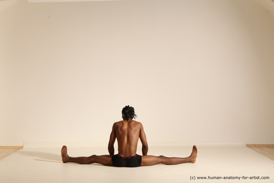 Underwear Man Black Athletic Black Dancing Dreadlocks Dynamic poses Academic