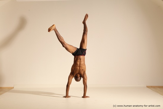 Underwear Man Black Athletic Black Dancing Dreadlocks Dynamic poses Academic