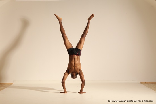 Underwear Man Black Athletic Black Dancing Dreadlocks Dynamic poses Academic