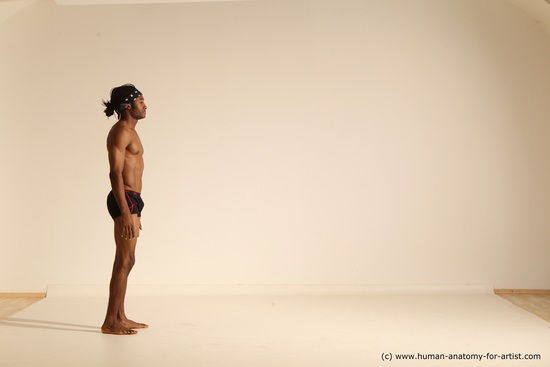 Underwear Man Black Athletic Black Dancing Dreadlocks Dynamic poses Academic