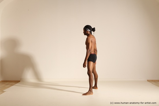 Underwear Man Black Athletic Black Dancing Dreadlocks Dynamic poses Academic