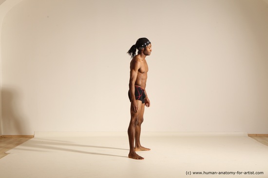 Underwear Man Black Athletic Black Dancing Dreadlocks Dynamic poses Academic